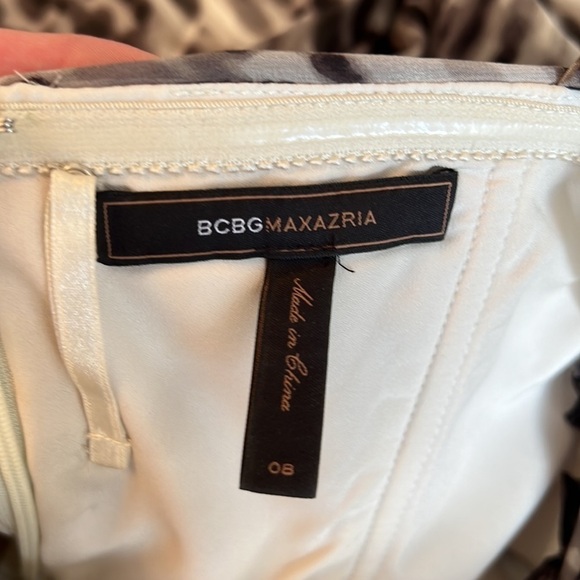 BCBGMAXAZRIA Black/Grey One Shoulder Silk Tulip Dress Size8 - Picture 11 of 17